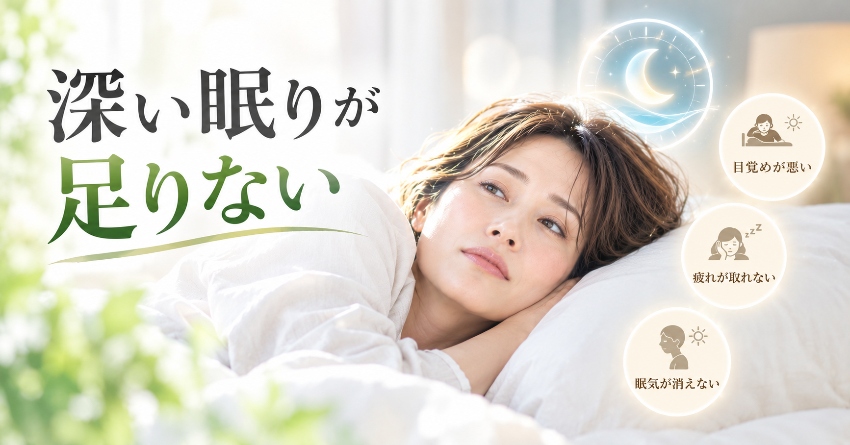 深い眠りが足りない——8時間寝ているのに「疲れが取れない・目覚めが悪い・眠気が消えない」方 必見